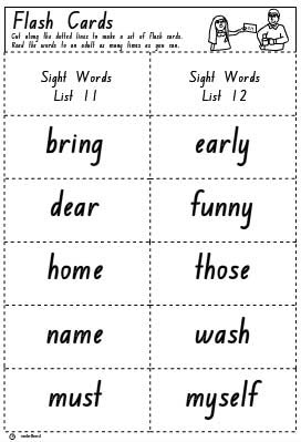 Flash Cards List 11 and 12