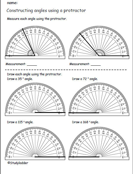 practice measuring angles with a protractor worksheet