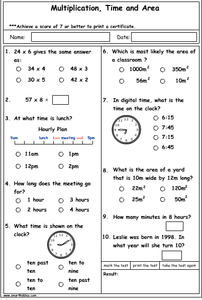 Multiplication, time and area
