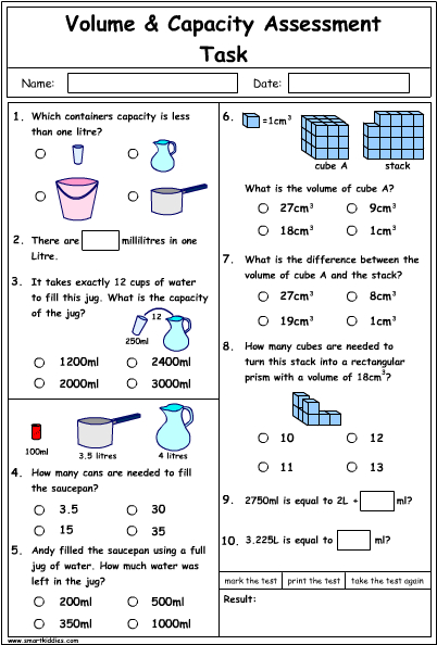 Volume and Capacity Problem Solving