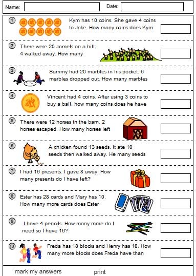 Subtraction Problem Solving Studyladder Interactive Learning Games