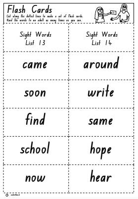 Flash Cards List 13 and 14