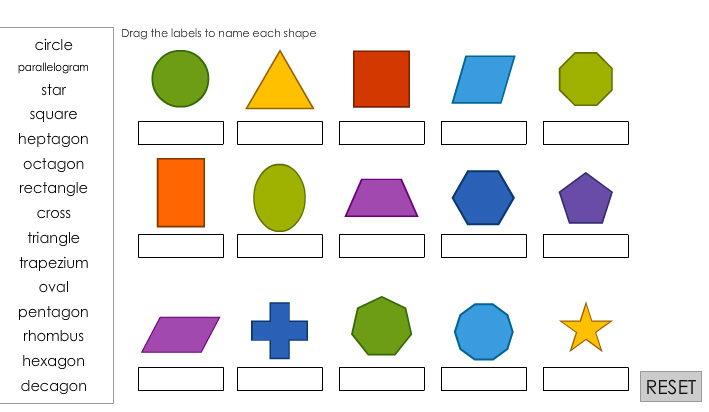 Name 2D shapes