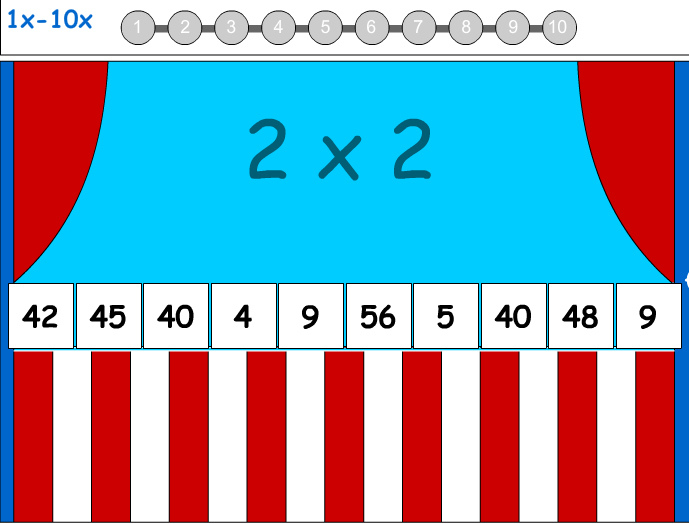 Mixed times tables game