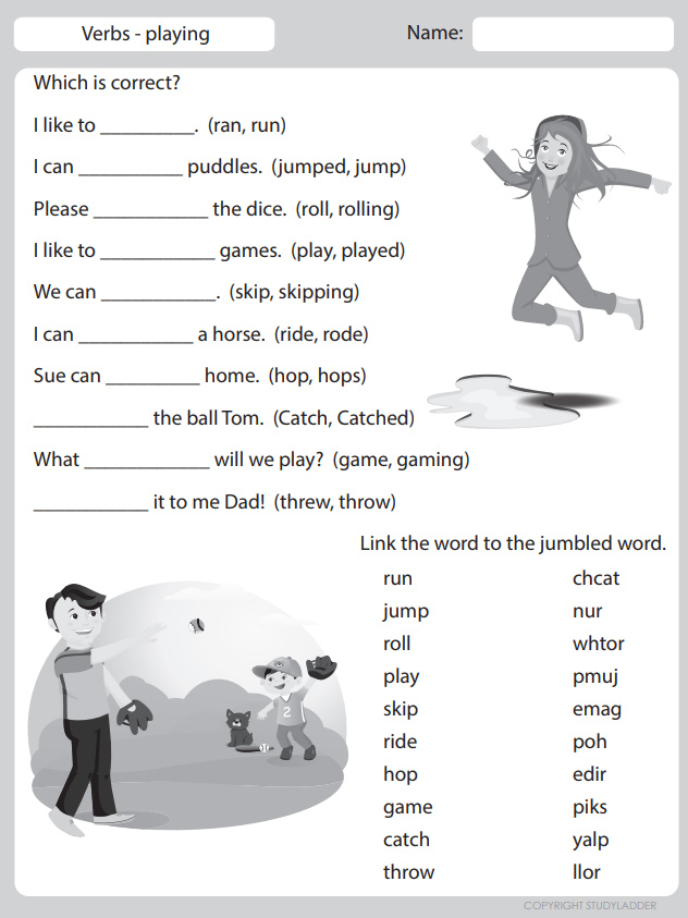 Verbs Playing Studyladder Interactive Learning Games