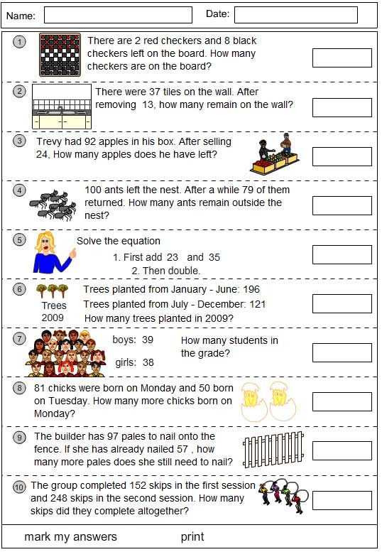 examples of problem solving addition
