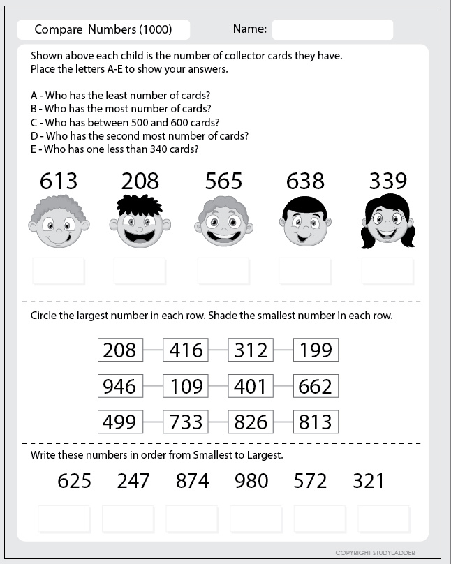 Comparing numbers – to 1000 - Studyladder Interactive ...