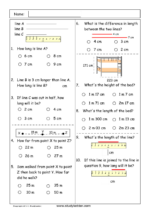 maths measurement problem solving